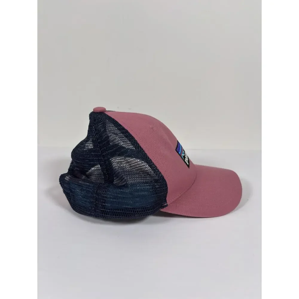 Patagonia P-6 Logo Trucker Hat Pink Navy Blue Mesh Back Snapback Patch